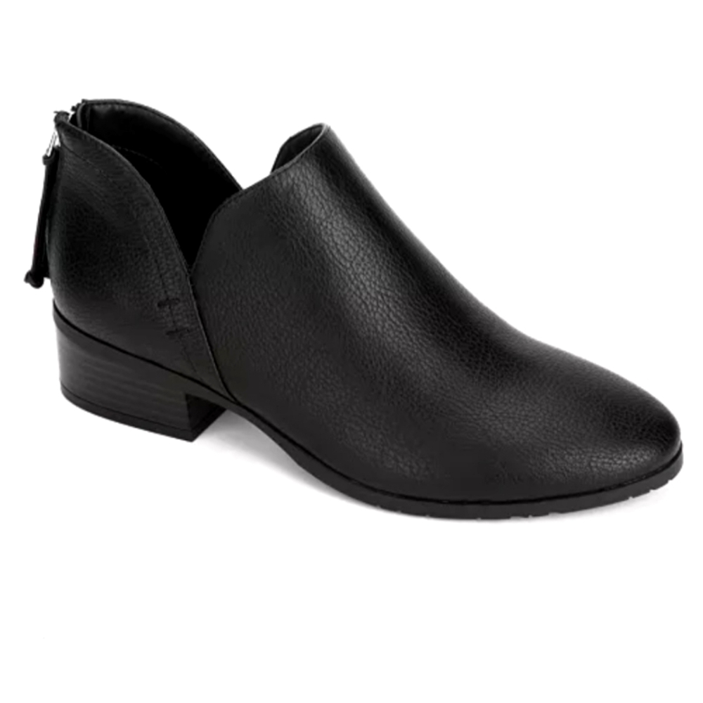 NWT Reaction Kenneth Cole Women's Side Skip Black Ankle Booties Block Heel 6.5